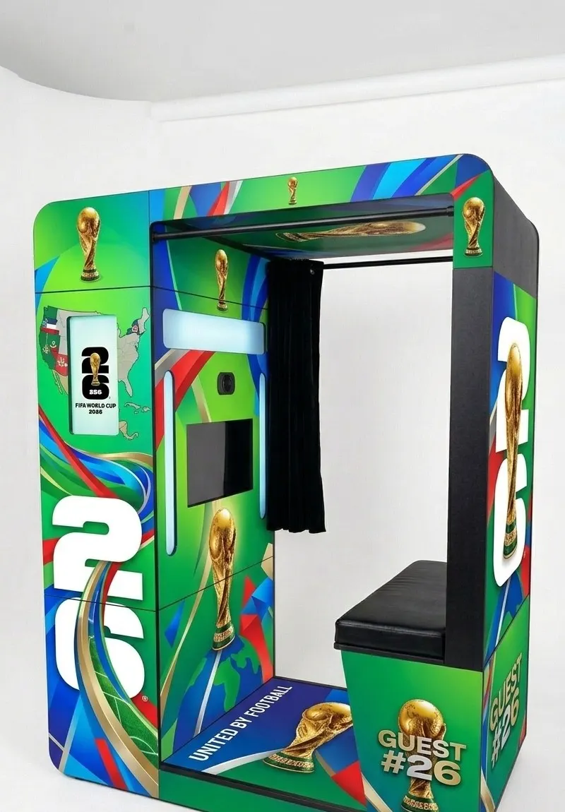 Photo strips produced by the enclosed booth