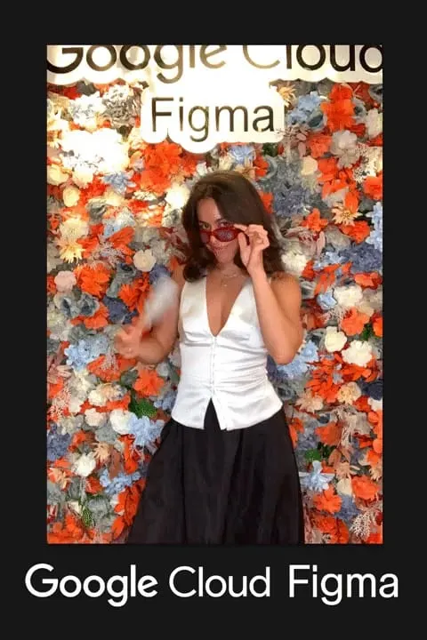 Frame from an animated booth GIF at the Google Cloud × Figma event