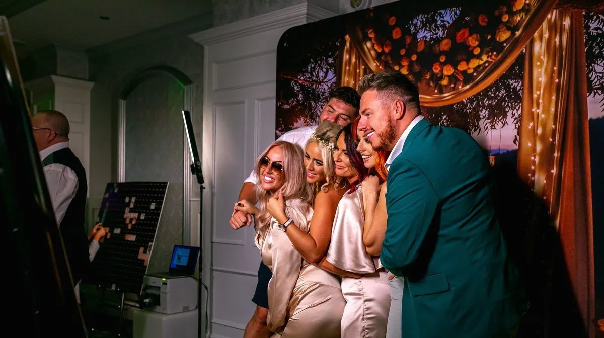 Magic mirror booth with a premium backdrop